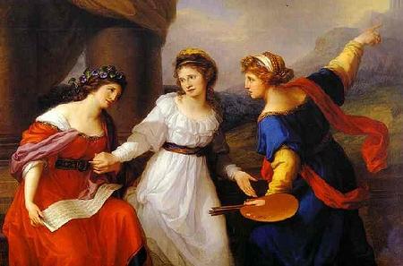 Angelica Kauffmann arts of Music and Painting Sweden oil painting art